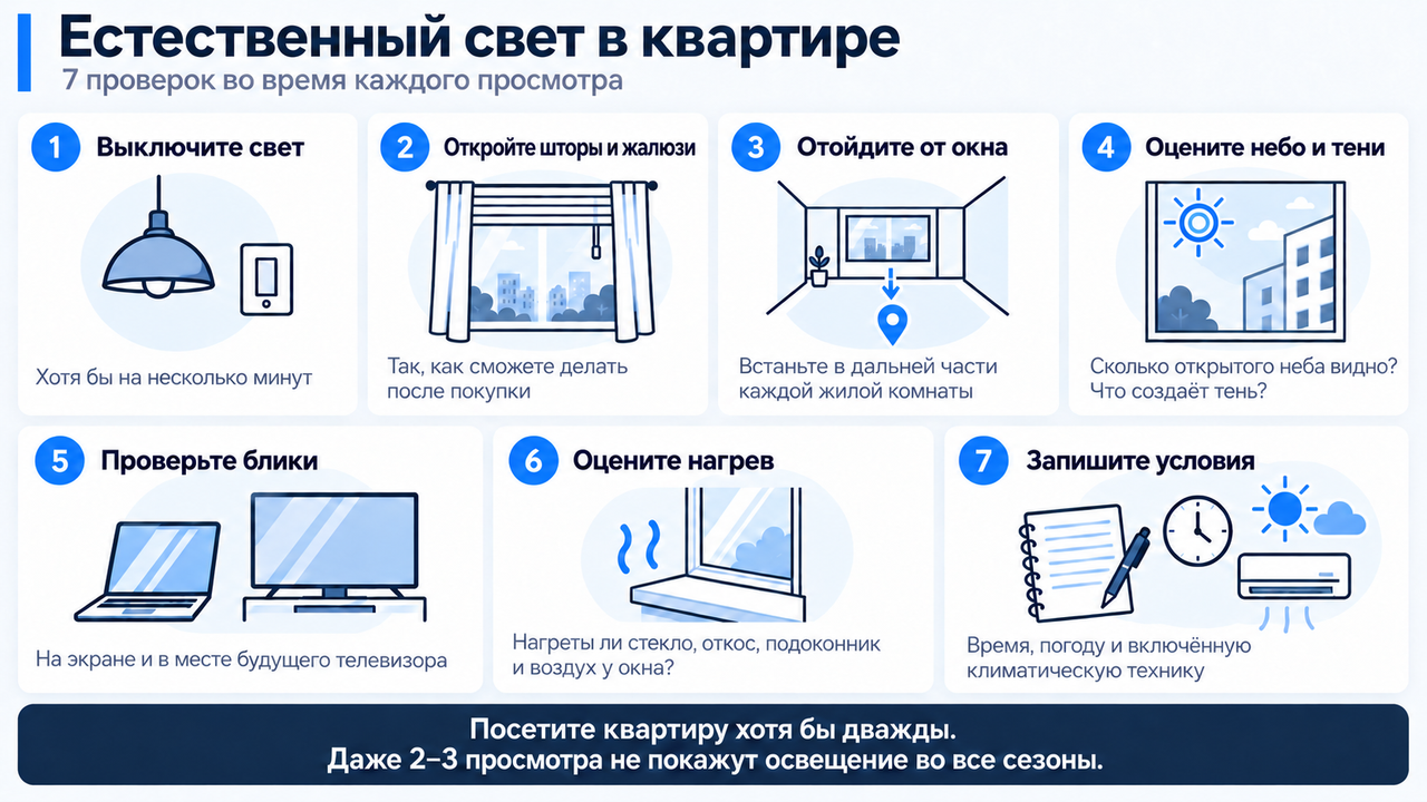 7 обязательных проверок естественного света в квартире