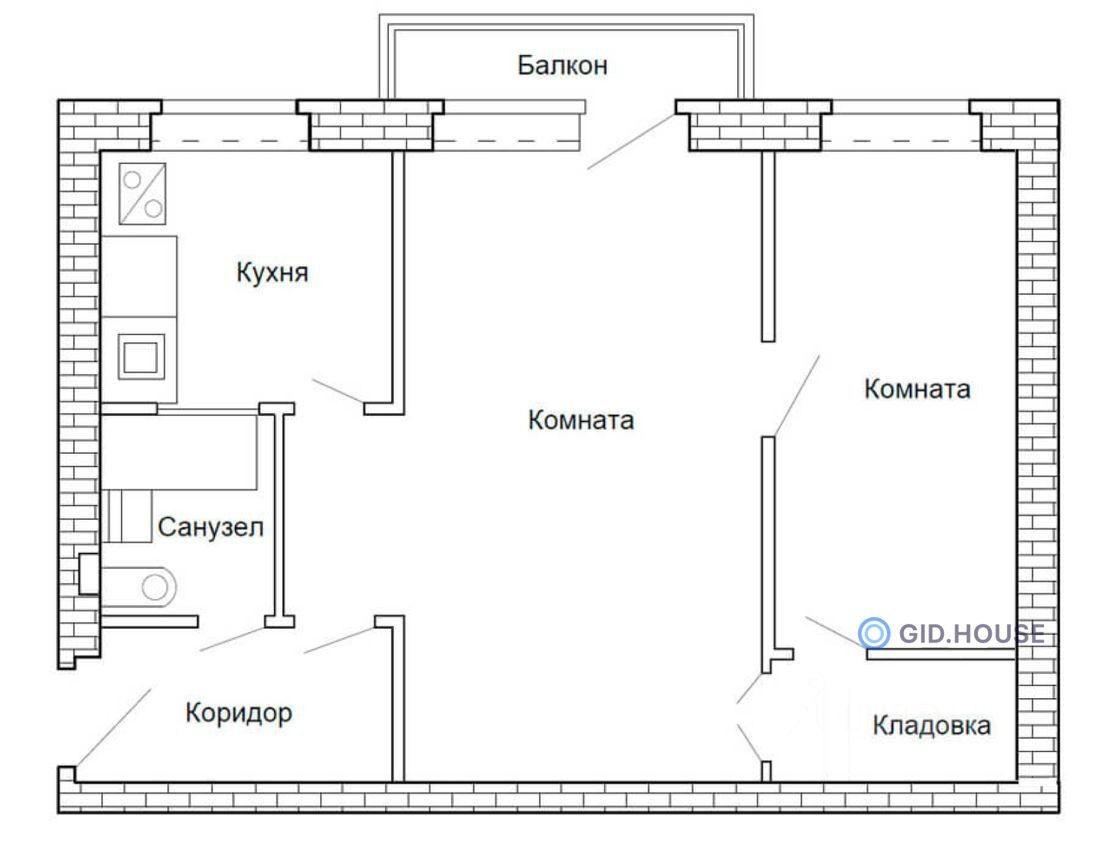 Планировка квартиры со смежными комнатами