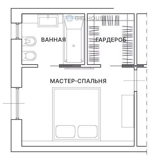 Квартира с мастер-спальней