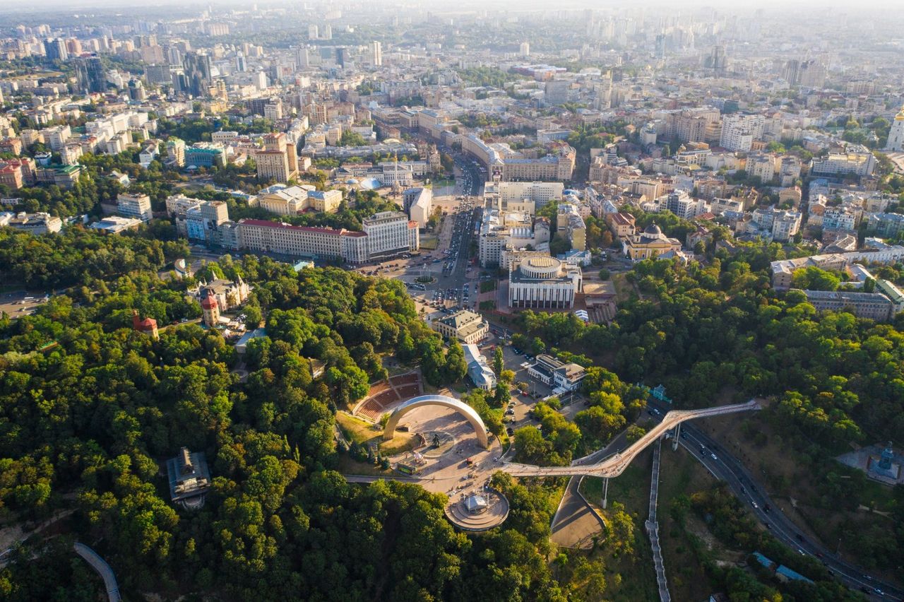 Вид на район города сверху