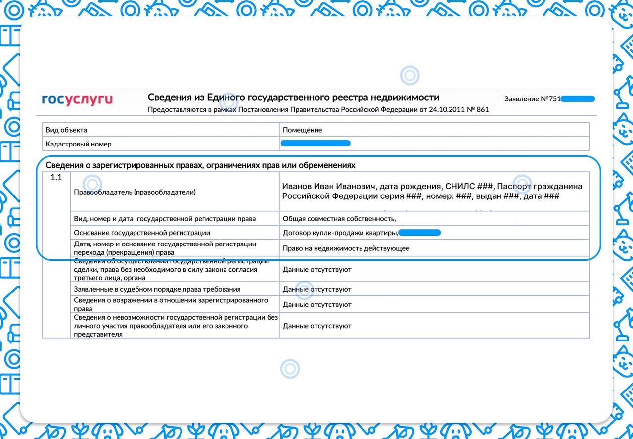 Сведения о собственнике в выписке ЕГРН