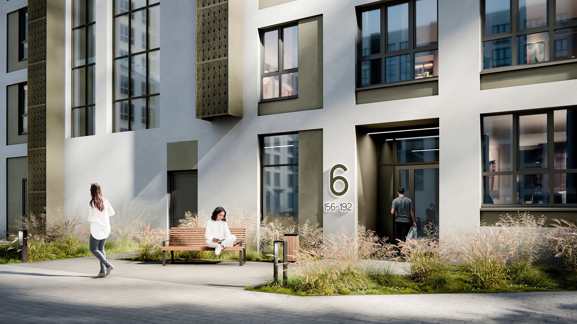 Входная группа в ЖК Ритмы города по ул. Спортивная