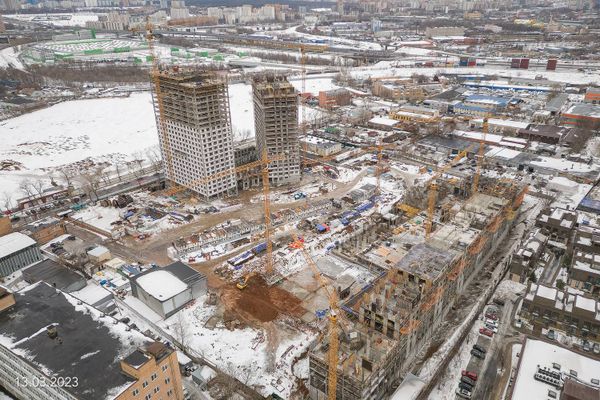 Ход строительства ЖК «Дмитровское небо» за Март 2023 г., фото №2