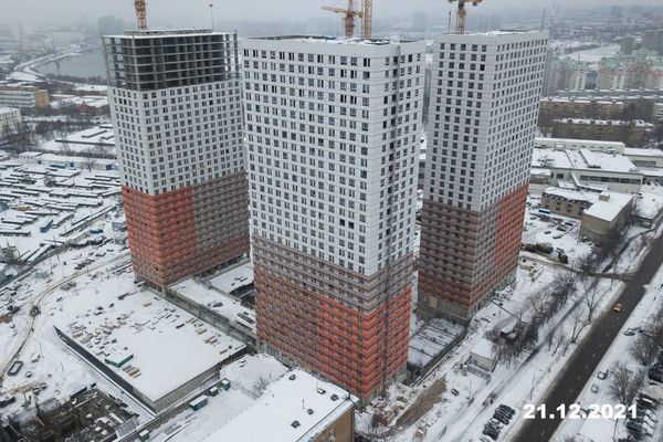 Ход строительства ЖК «Второй Нагатинский» за Декабрь 2021 г., фото №2