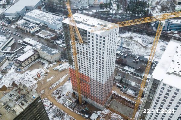 Ход строительства ЖК «Второй Нагатинский» за Ноябрь 2021 г., фото №2