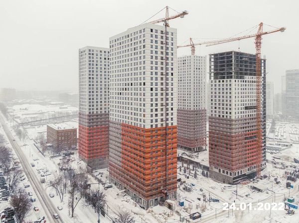 Ход строительства ЖК «Второй Нагатинский» за Январь 2022 г., фото №5