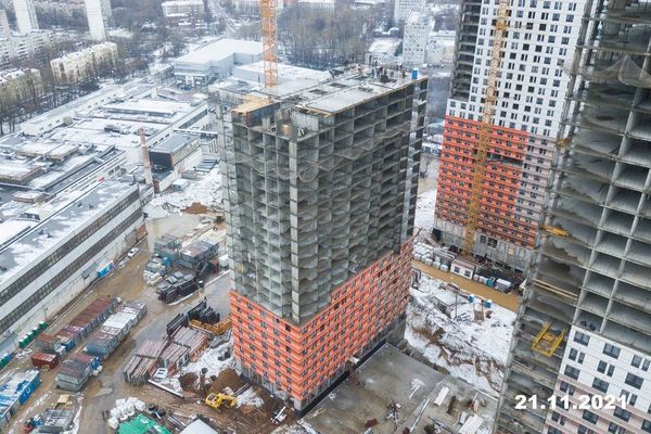 Ход строительства ЖК «Второй Нагатинский» за Ноябрь 2021 г., фото №5