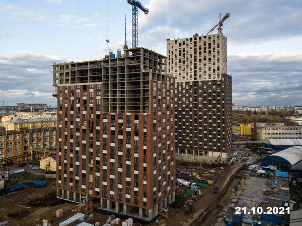 Ход строительства ЖК «Руставели 14» за Октябрь 2021 г., фото №3