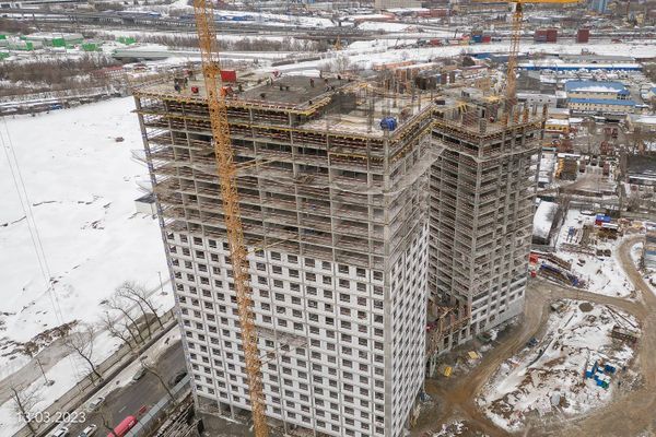 Ход строительства ЖК «Дмитровское небо» за Март 2023 г., фото №5