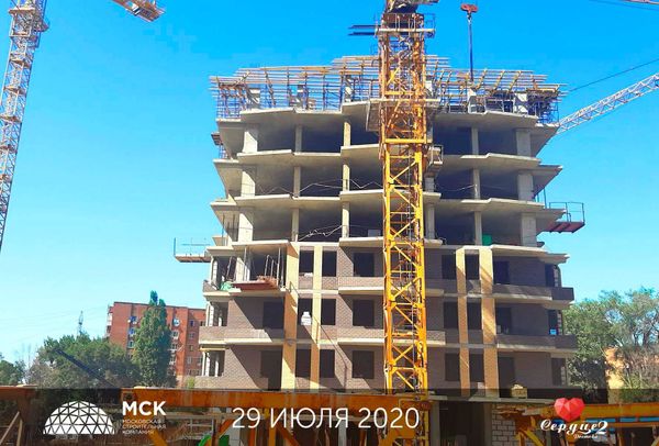 Ход строительства ЖК «Сердце Ростова 2» за Август 2020 г., фото №2