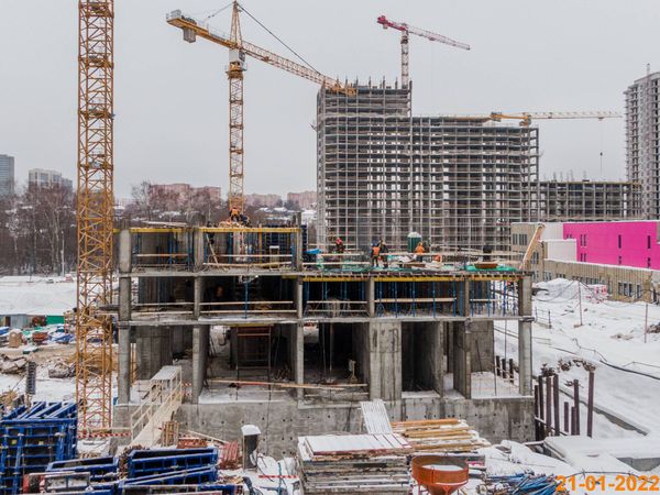 Ход строительства ЖК «Митинский лес» за Январь 2022 г., фото №4