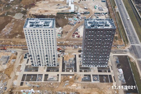 Ход строительства ЖК «Саларьево парк» за Ноябрь 2021 г., фото №4
