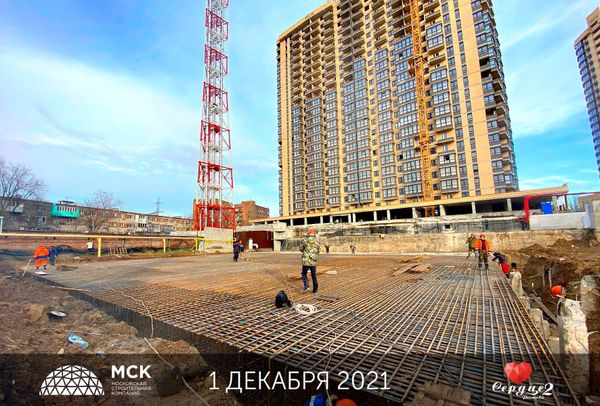 Ход строительства ЖК «Сердце Ростова 2» за Декабрь 2021 г., фото №2