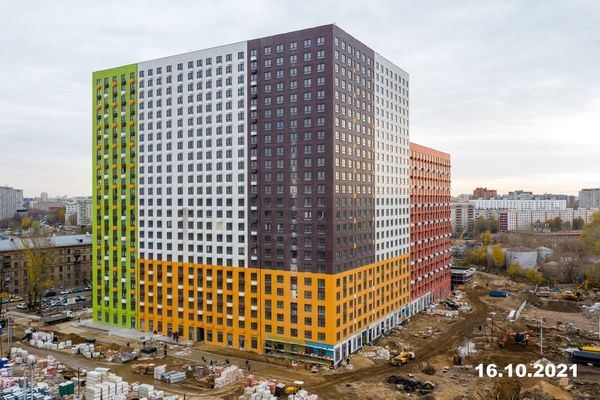 Ход строительства ЖК «Волжский парк» за Октябрь 2021 г., фото №4