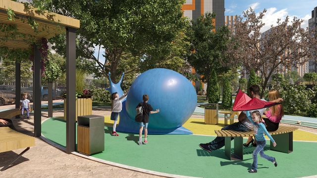 Детские площадки в ЖК Западные Аллеи с улиткой